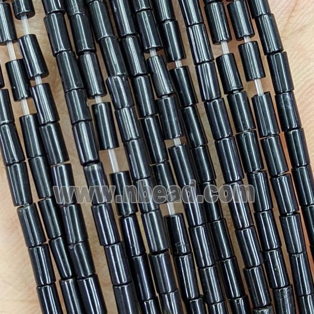 Natural Black Jasper Tube Beads