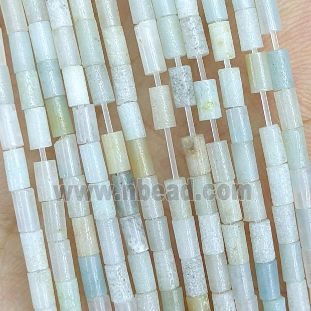 Natural Chinese Amazonite Tube Beads Blue