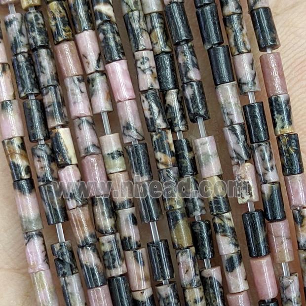 Natural Chinese Rhodonite Tube Beads