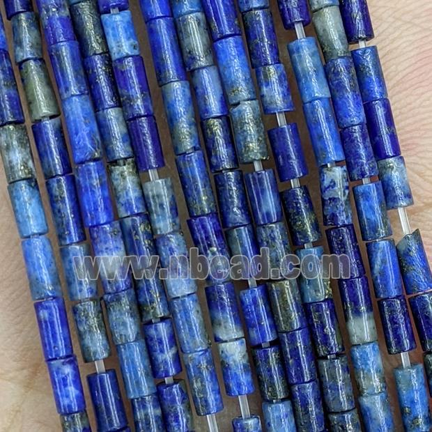 Natural Lapis Lazuli Tube Beads Blue