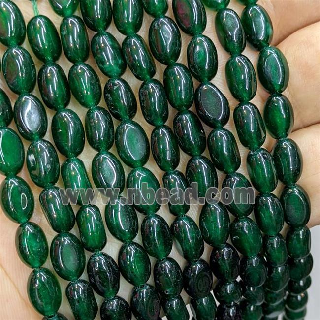 Green Jade Oval Beads Dye