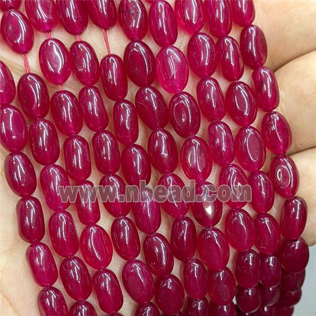 Red Jade Oval Beads Dye