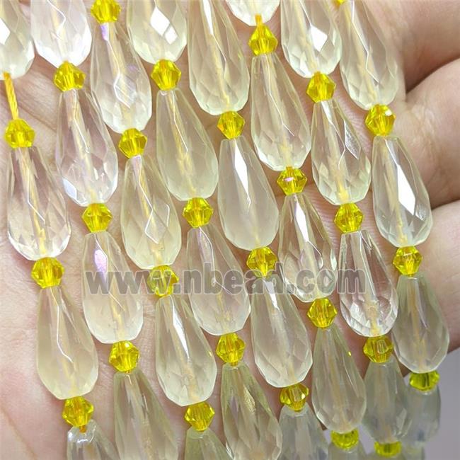 Natural Lemon Quartz Beads Faceted Teardrop