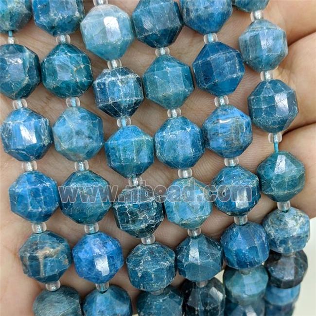 Natural Blue Apatite Bullet Beads