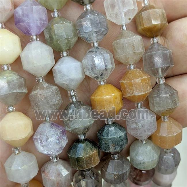 Natural Gemstone Bullet Beads Mixed