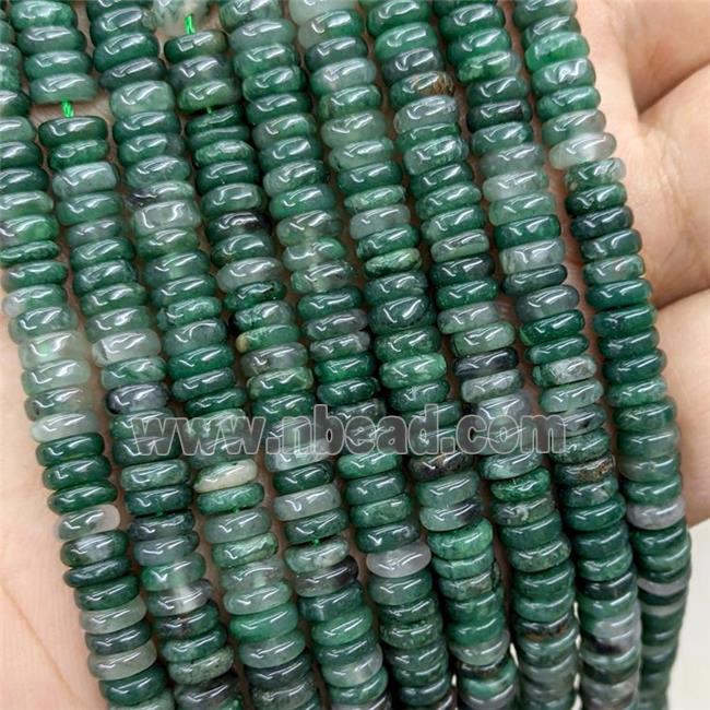 Natural Chinese Jadeite Heishi Spacer Beads Green