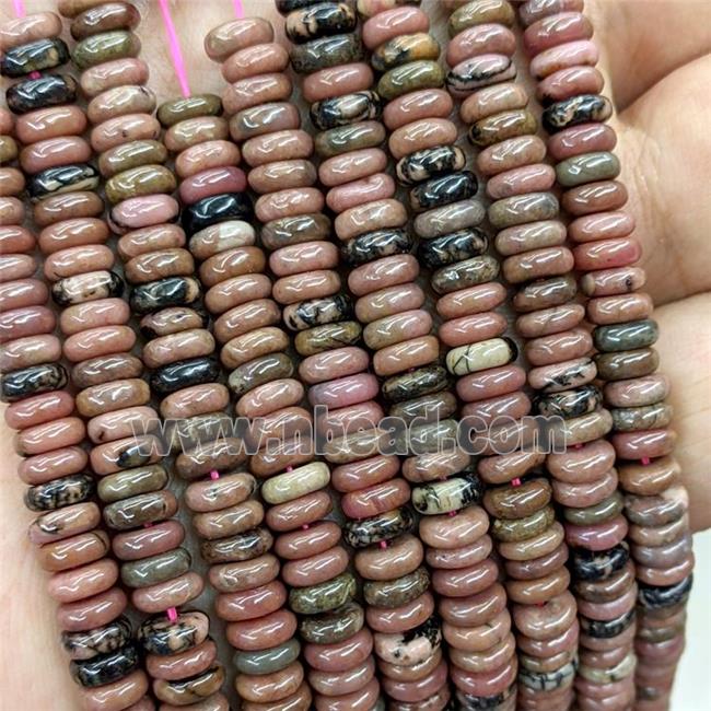 Natural Chinese Rhodonite Heishi Beads Pink