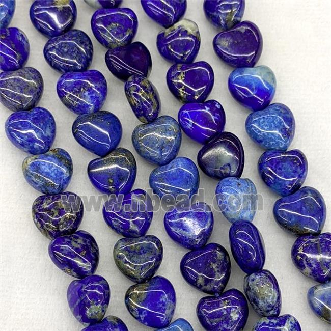 Natural Blue Lapis Lazuli Heart Beads