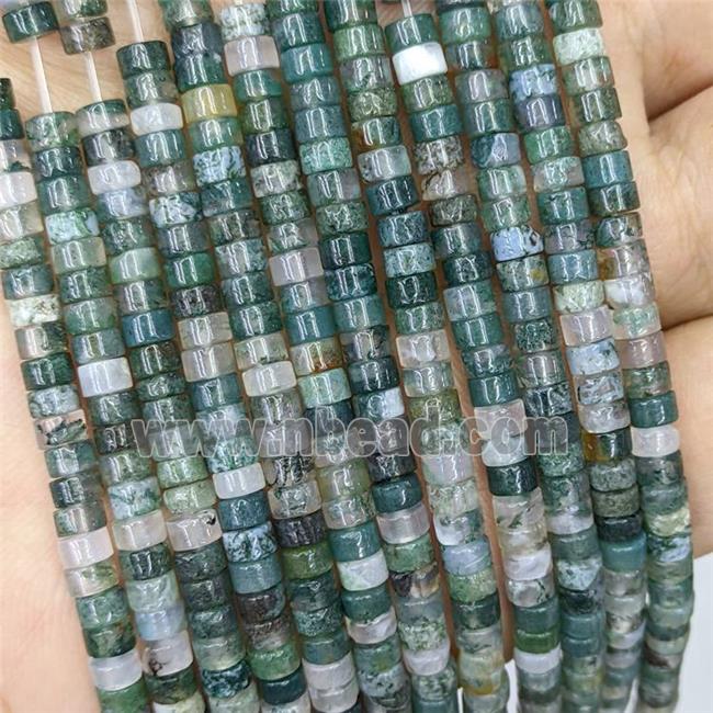 Natural Moss Agate Heishi Beads Green