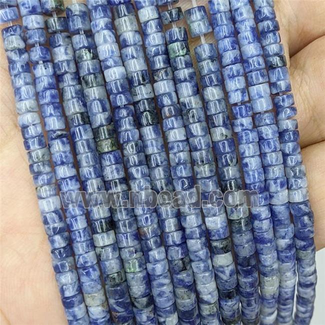 Natural Blue Dalmatian Jasper Heishi Beads