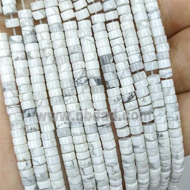 Natural White Howlite Turquoise Heishi Beads