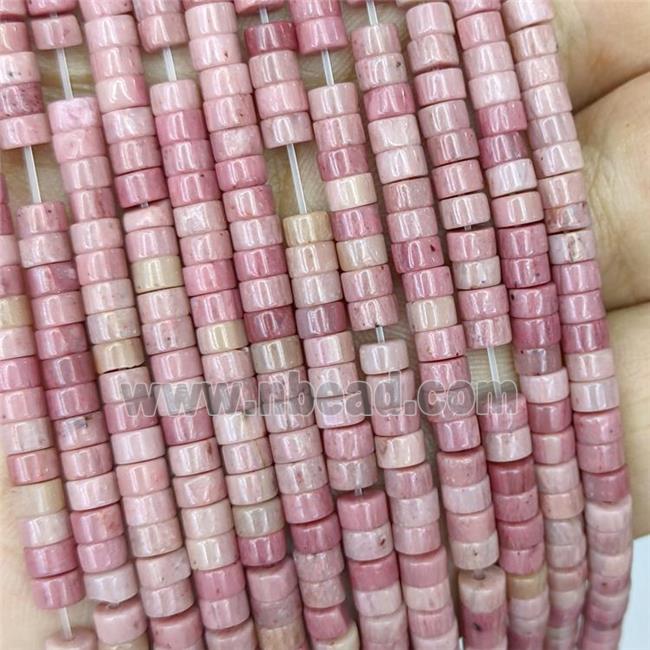 Natural Pink Wood Lace Jasper Heishi Beads