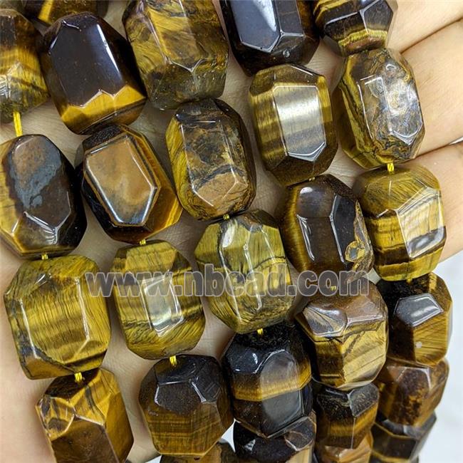 Natural Tiger Eye Stone Column Beads Faceted