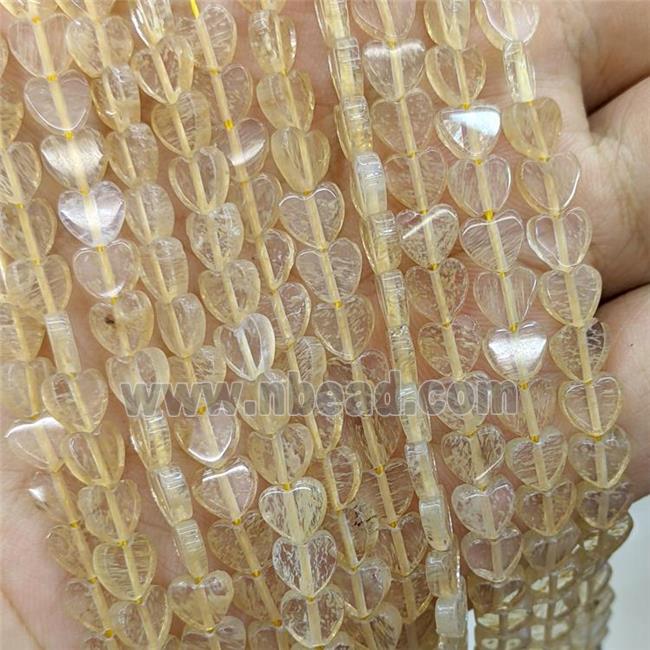 Synthetic Quartz Heart Beads Coffee