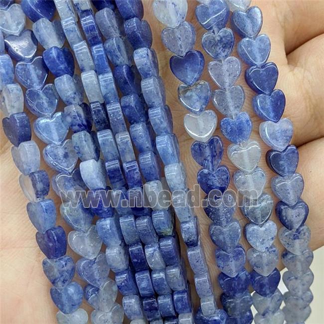 Natural Blue Aventurine Heart Beads