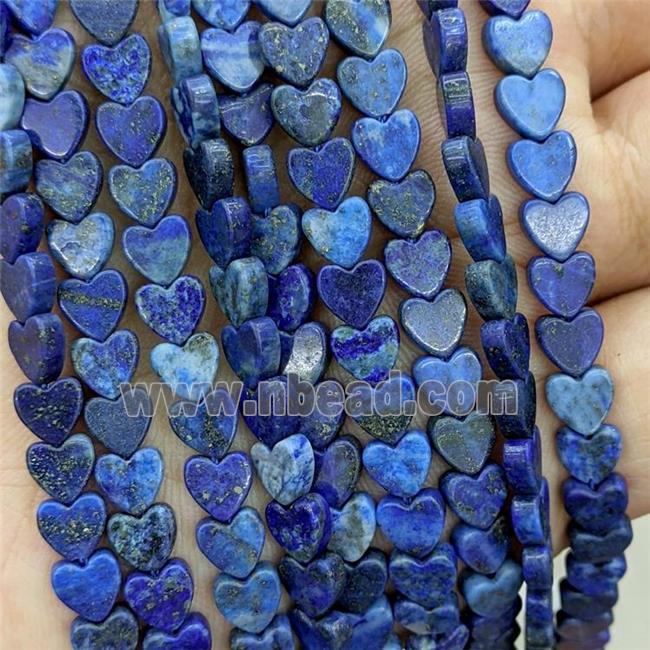 Natural Blue Lapis Lazuli Heart Beads