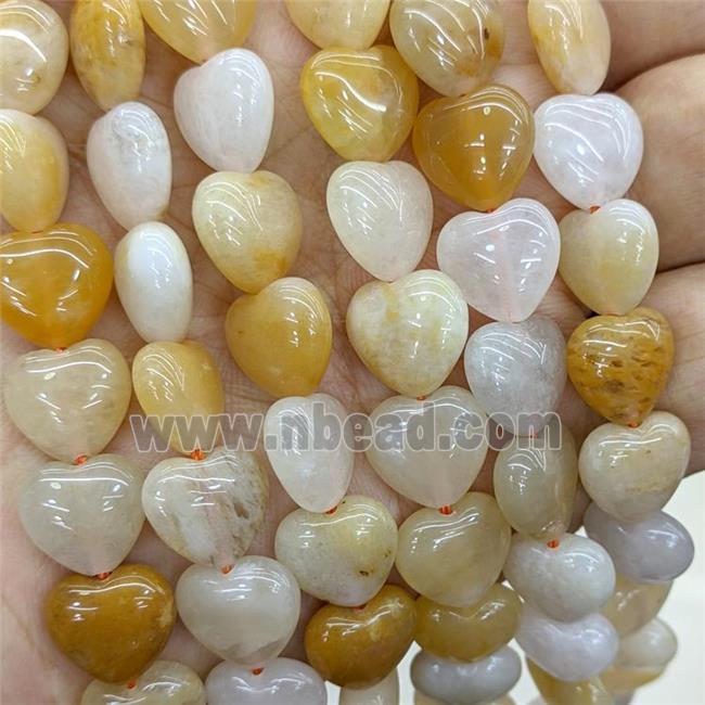 Natural Yellow Aventurine Heart Beads