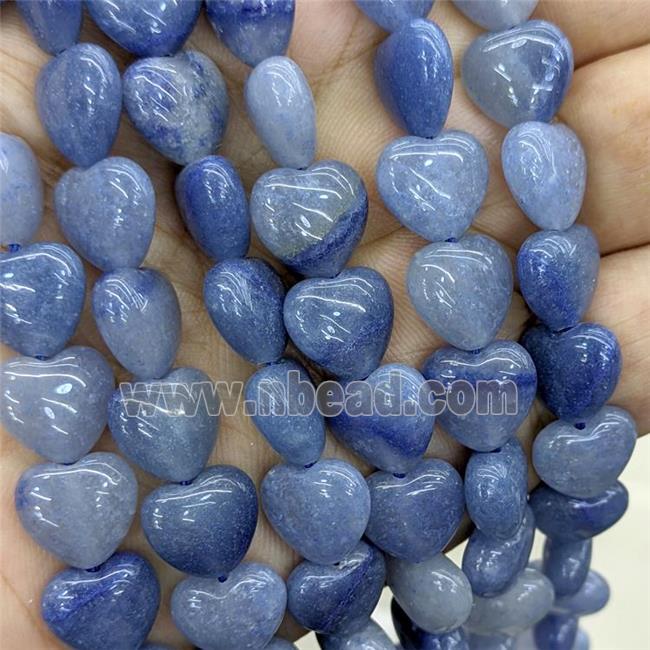 Natural Blue Aventurine Heart Beads