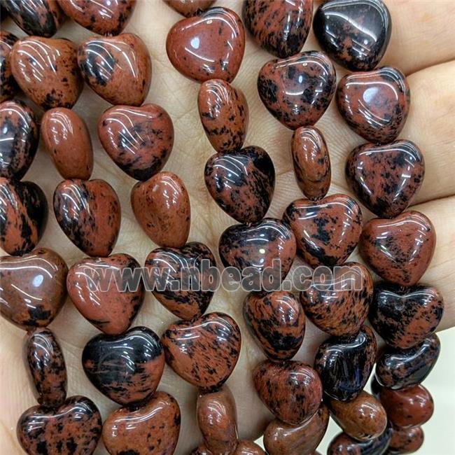 Natural Autumn Jasper Heart Beads