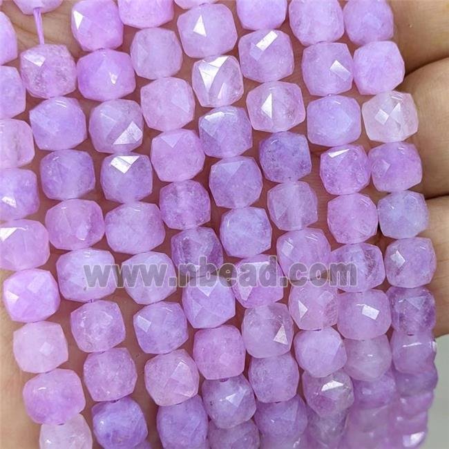 Lavender Jade Beads Dye Faceted Cube