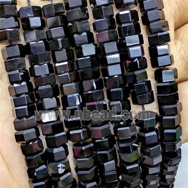 Natural Black Onyx Agate Hexagon Beads