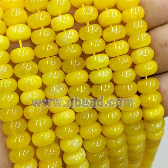 Jade Beads Smooth Rondelle Golden Dye