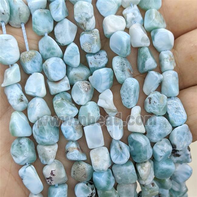 Natural Larimar Chips Beads Blue Freeform