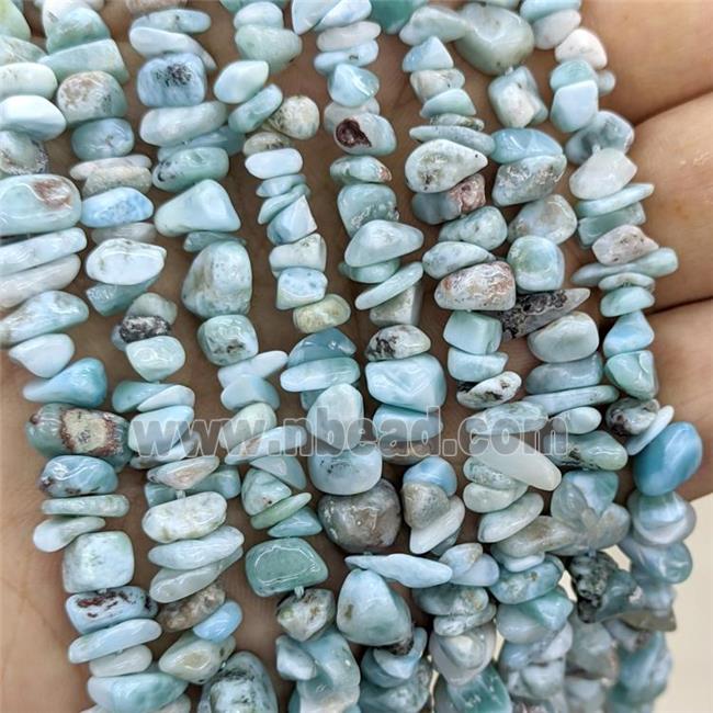 Natural Larimar Chips Beads Blue Freeform