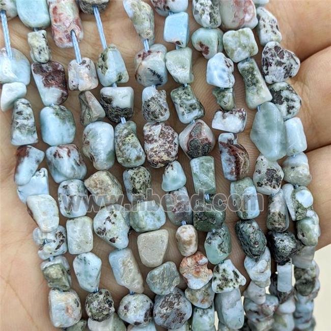 Natural Larimar Chips Beads Blue Freeform C-Grade