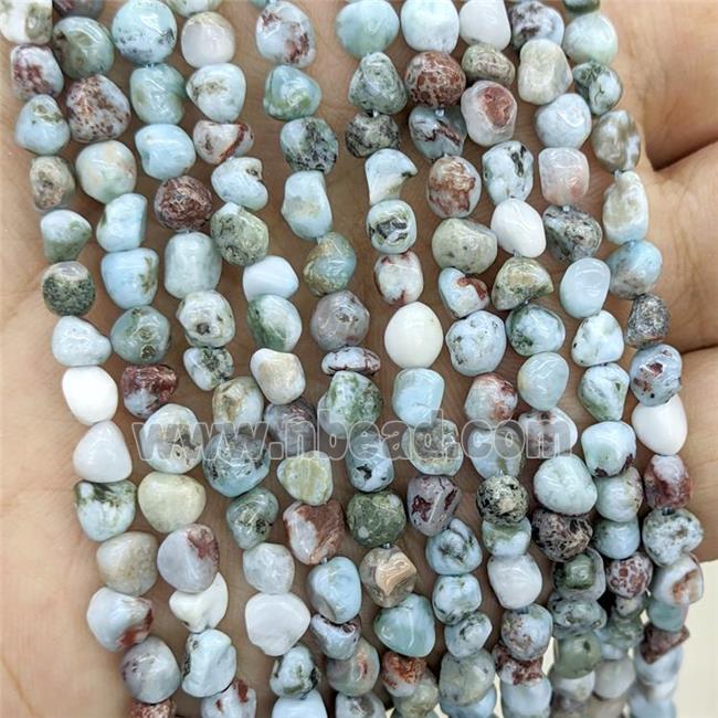 Natural Larimar Chips Beads Blue Freeform C-Grade