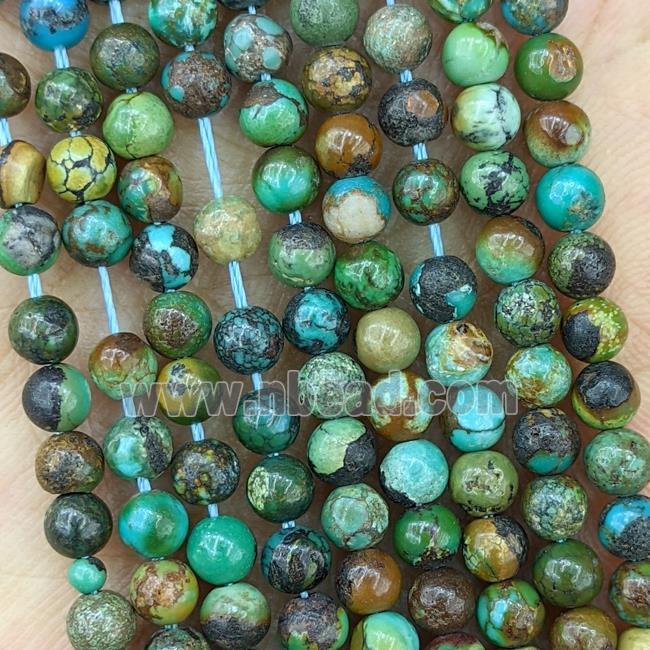 Natural Chinese Turquoise Beads Green Smooth Round