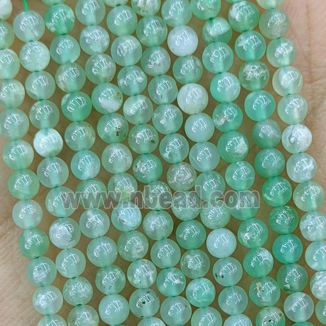 Natural Australian Chrysoprase Beads Green Smooth Round