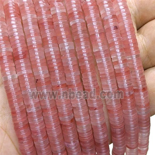 Synthetic Quartz Heishi Beads Pink