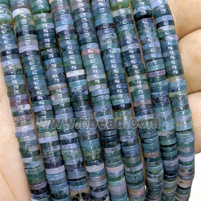 Natural Green Moss Agate Heishi Beads