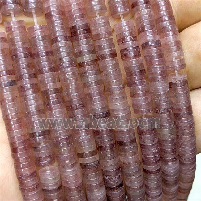 Natural Pink Strawberry Quartz Heishi Beads