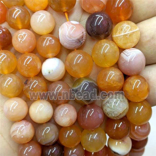 Natural Red Botswana Agate Beads Smooth Round