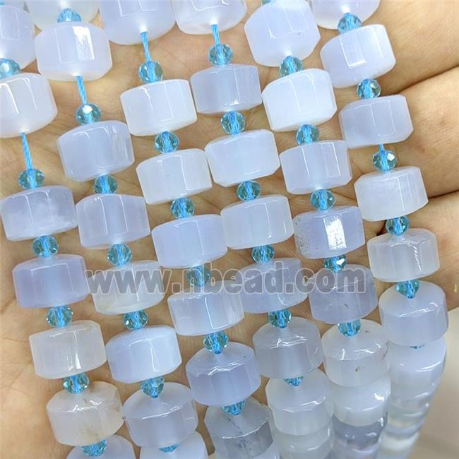 Natural Blue Chalcedony Agate Heishi Beads