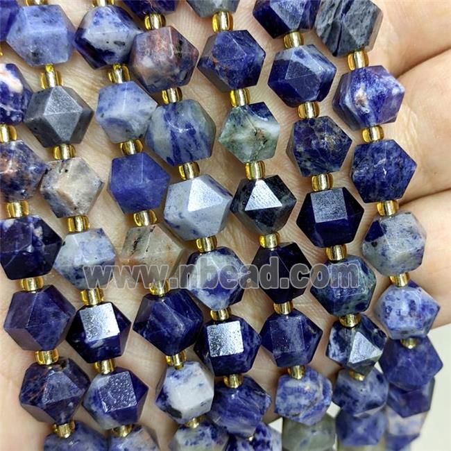 Natural Blue Sodalite Beads Cut Bicone