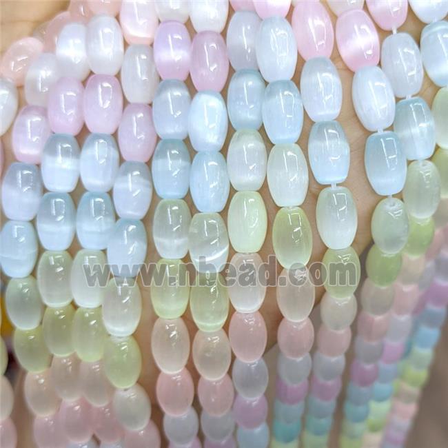 Natural Selenite Rice Beads Dye Multicolor