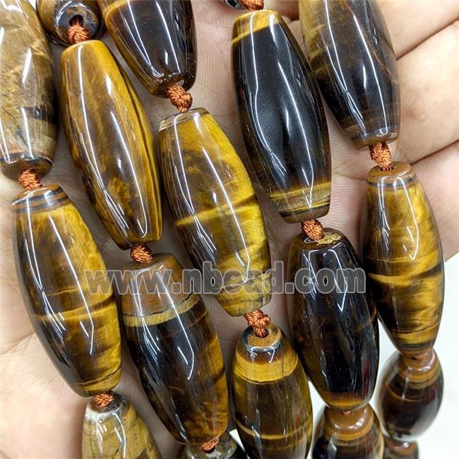 Natural Tiger Eye Stone Rice Beads