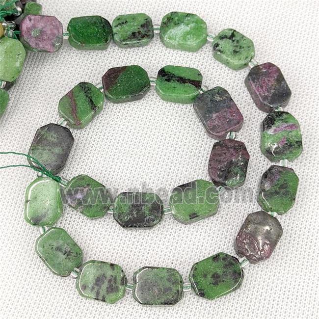 Natural Ruby In Zoisite Beads Green Rectangle