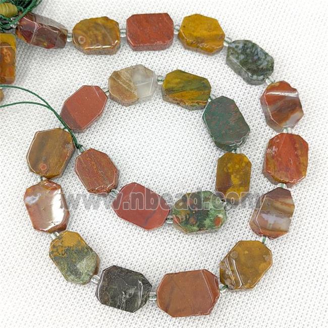 Natural Ocean Agate Beads Multicolor Rectangle