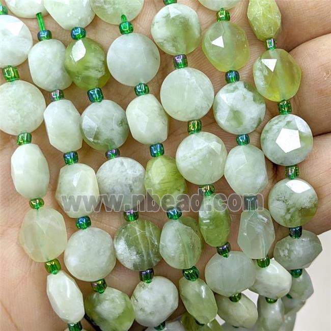 New Mountain Jade Beads Faceted Coin