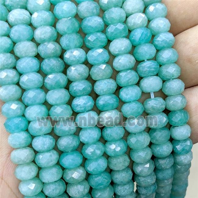 Natural Green Amazonite Beads Faceted Rondelle