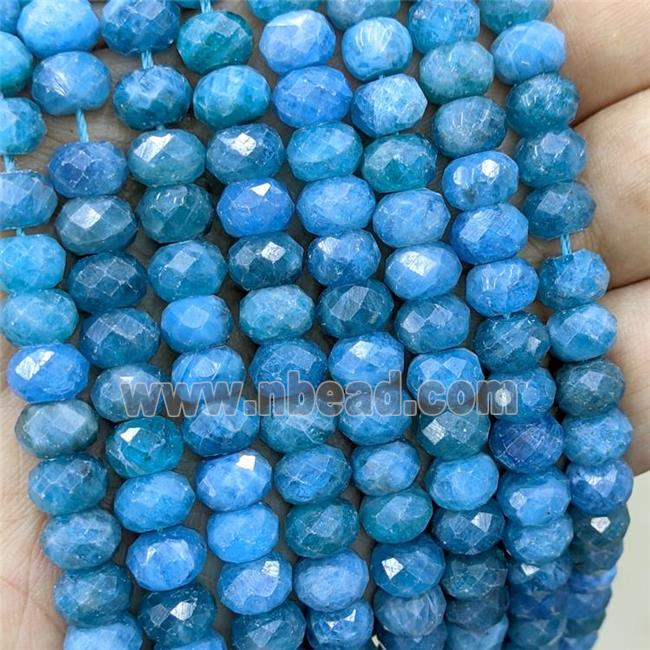 Natural Blue Apatite Beads Faceted Rondelle