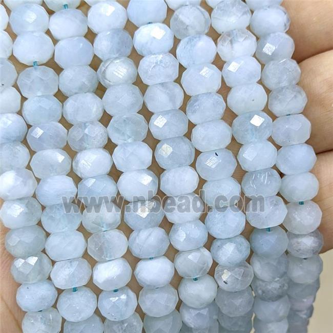 Natural Blue Aquamarine Beads Faceted Rondelle