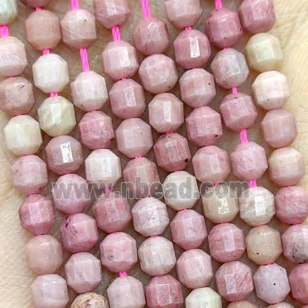 Natural Pink Wood Lace Jasper Beads Prism