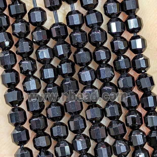 Natural Black Onyx Agate Prism Beads