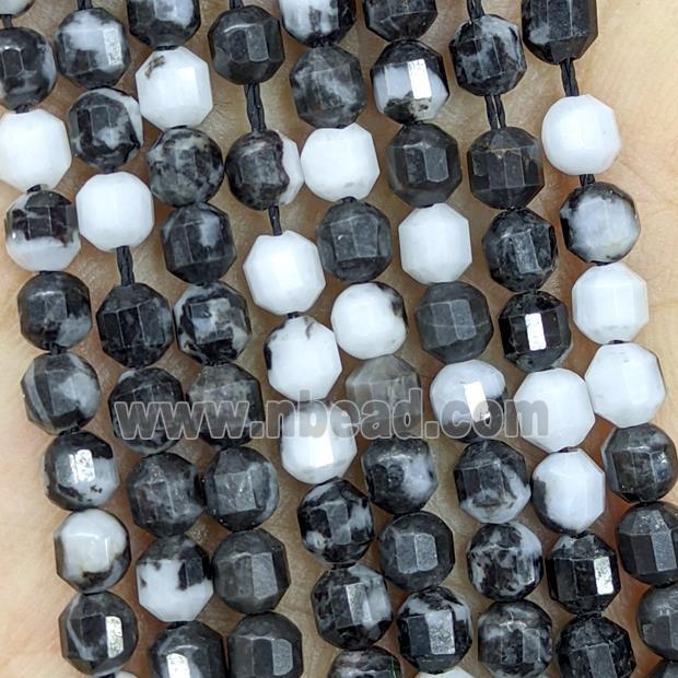 Natural Zebra Jasper Beads Prism Black White