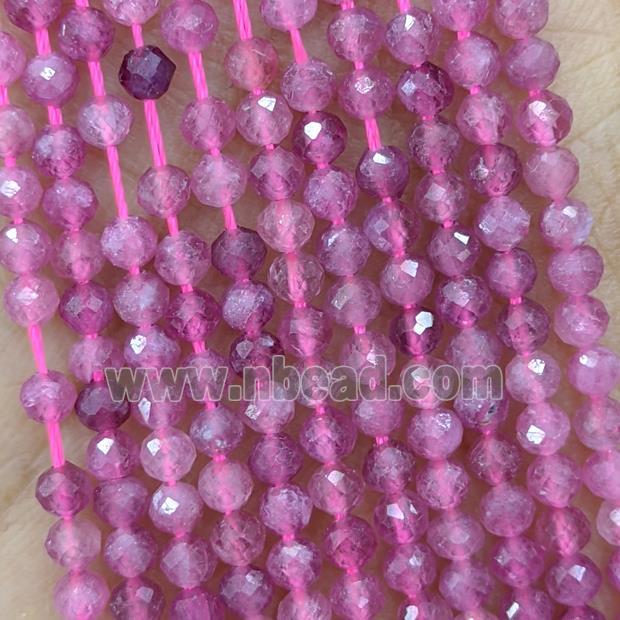 Natural Pink Tourmaline Beads Pony Faceted Round